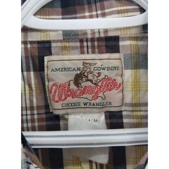Vintage Wrangler "American Cowboys Choose" Pearl Snap Mens Med. Contrast Stitch - Picture 3 of 9
